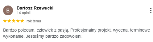 Opinia Bartosza Świątka - projektant wnętrz o dokumentacji wykonawczej Wojtka Dziosy
